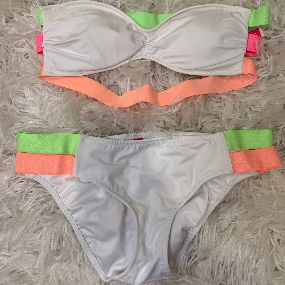 Victoria’s Secret White & Neon Bikini